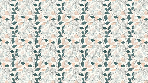 Papier peint feuillage délicat Feuilles stylisées en tons doux et naturels