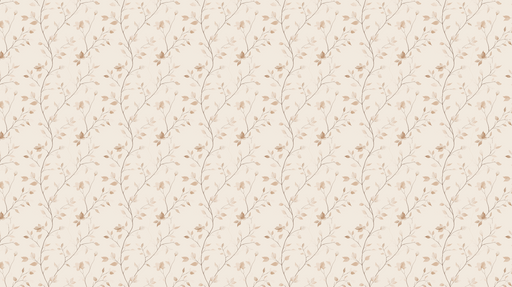 Papier peint feuillage délicat Motif de feuilles beiges et tiges fines sur fond clair