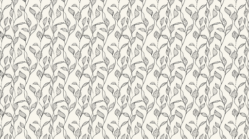 Papier peint feuillage délicat Motif de feuilles stylisées en noir et beige