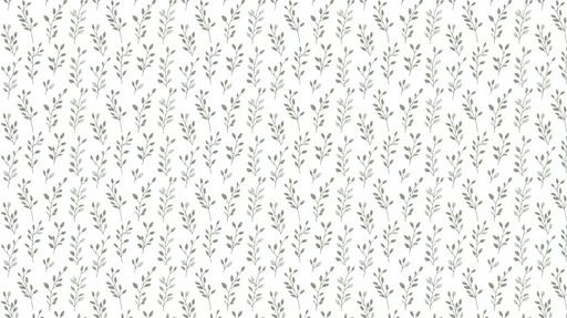 Papier peint feuillage délicat Motif de feuilles vertes sur fond blanc