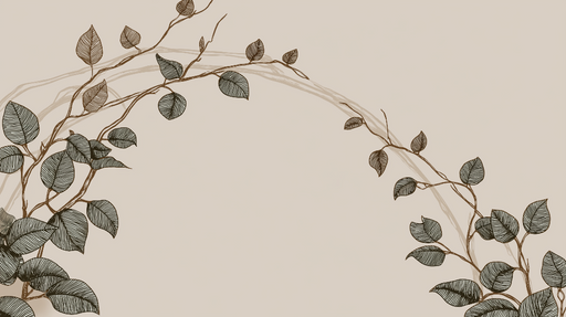 Papier peint feuillage délicat Vignes et feuilles sur fond beige