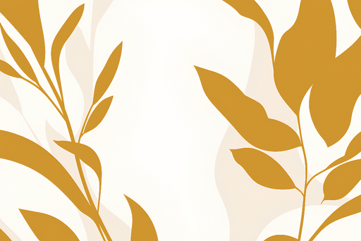 Papier peint feuillage doré Des silhouettes élégantes de feuilles dorées sur fond clair