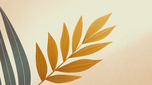 Papier peint feuillage doré Élégantes feuilles dorées sur fond doux