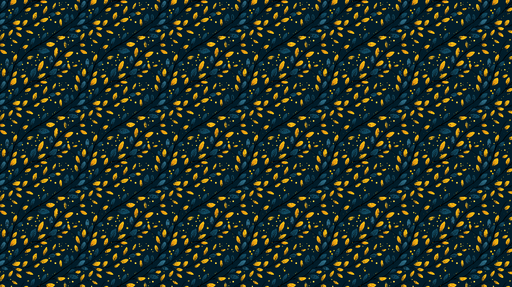 Papier peint feuillage doré et bleu Motif de feuilles sur fond foncé