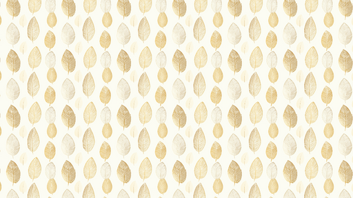 Papier peint feuillage doré Feuilles délicates en tons dorés et crème