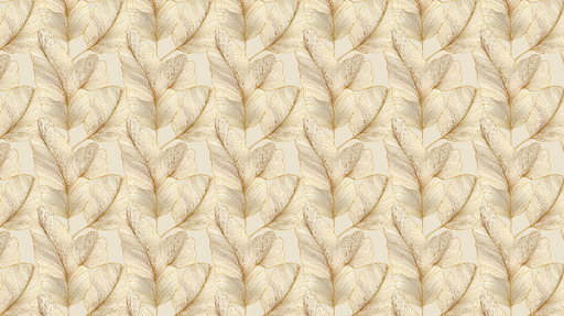 Papier peint feuillage doré Feuilles élégantes sur fond beige