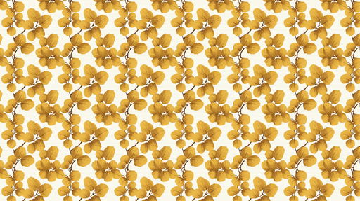 Papier peint feuillage doré Feuilles stylisées aux teintes chaudes sur fond clair