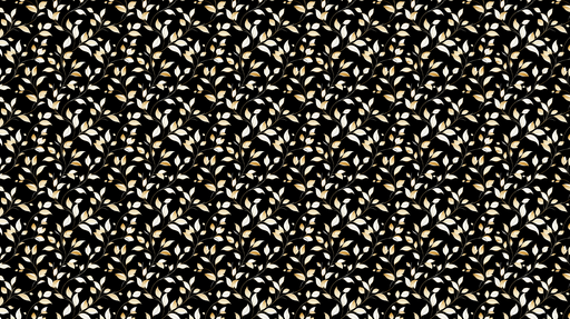 Papier peint feuillage doré Motif de feuilles délicates sur fond noir
