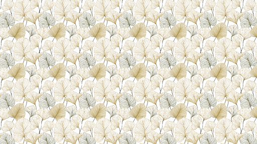 Papier peint feuillage doré Motif délicat de feuilles stylisées en tons neutres