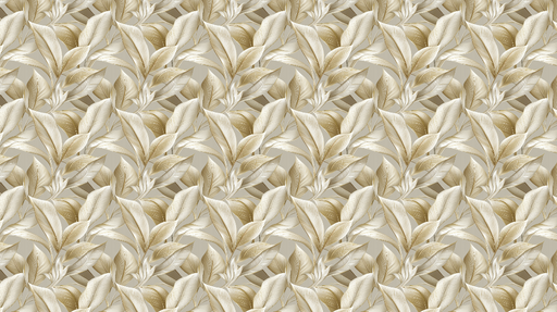 Papier peint feuillage doré Motif élégant de feuilles en nuances dorées