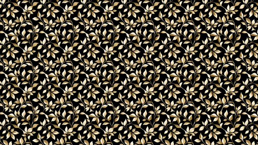 Papier peint feuillage doré Motif élégant de feuilles sur fond noir