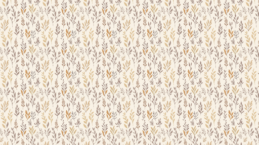 Papier peint feuillage doré Motifs de feuilles délicates aux teintes chaudes sur fond clair