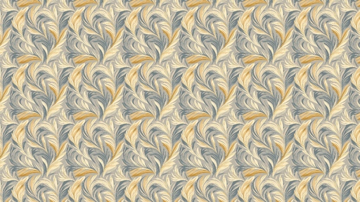 Papier peint feuillage doré Motifs de feuilles délicates dans des teintes beige et bleu