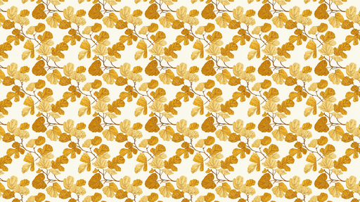 Papier peint feuillage doré Motifs de feuilles en tons chauds sur fond crème