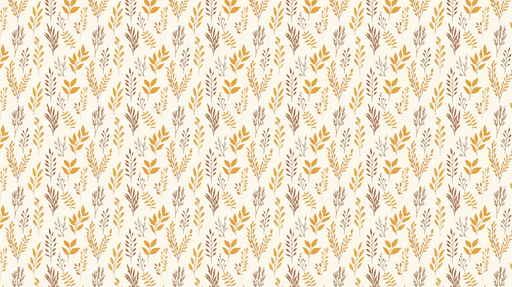 Papier peint feuillage doré Motifs de feuilles et tiges dans des teintes chaudes