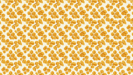 Papier peint feuillage doré Motifs de feuilles jaunes sur fond clair