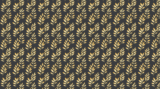 Papier peint feuillage doré Motifs floraux sur fond noir élégant