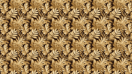 Papier peint feuillage doré Motifs luxuriants de feuilles sur fond sombre