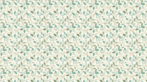 Papier peint feuillage doux Feuilles délicates dans des nuances de vert et bleu