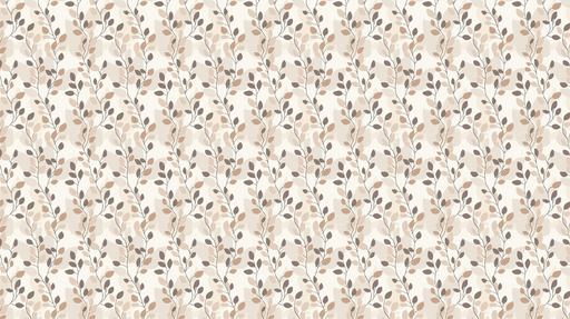 Papier peint feuillage doux Motif de branches et feuilles dans des tons neutres