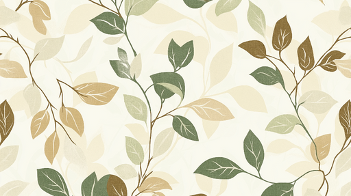 Papier peint feuillage doux Motif de feuilles apaisantes dans des teintes neutres