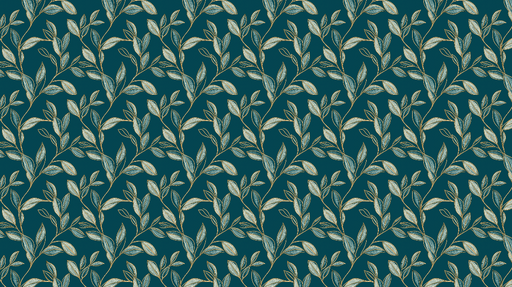 Papier peint feuillage élégant Motifs de feuilles délicates sur fond émeraude