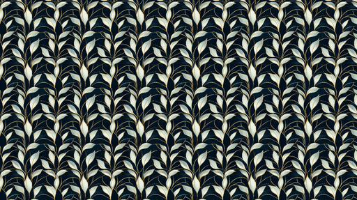 Papier peint feuillage élégant Motifs de feuilles délicates sur fond sombre