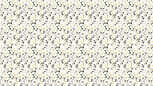 Papier peint feuillage élégant Motifs de feuilles dorées et noires sur fond blanc