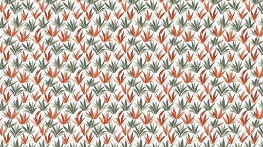 Papier peint feuillage exotique Motif de feuilles aux teintes rouges et vertes
