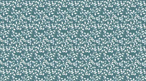 Papier peint feuillage Feuilles blanches délicates sur fond bleu-vert