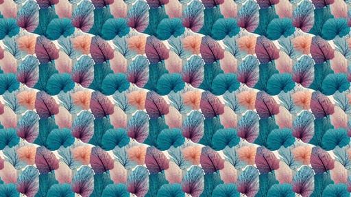 Papier peint feuillage Feuilles délicates en dégradé de couleurs