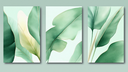 Papier peint feuillage Feuilles tropicales délicates sur fond clair