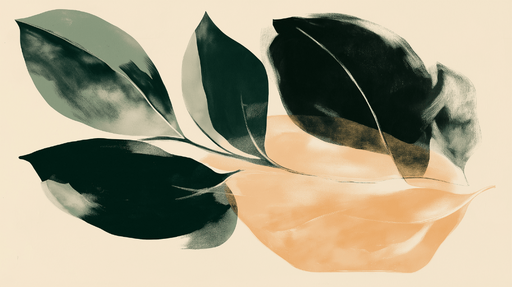 Papier peint feuillage fond beige Modernisme