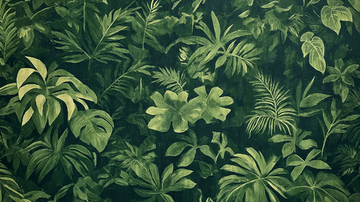 Papier peint feuillage luxuriant Motifs de feuilles vertes en nuances éclatantes