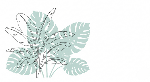 Papier peint feuillage minimaliste Feuilles vertes stylisées sur fond clair