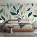 Papier peint moderne avec feuillage élégant aux teintes pastel pour chambre à coucher design