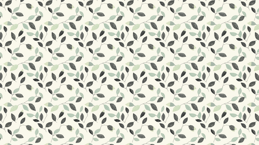 Papier peint feuillage moderne Motif de feuilles délicates en noir vert menthe et crème