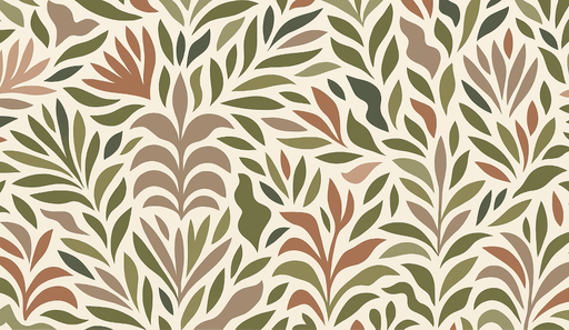 Papier peint feuillage moderne Motifs de feuilles stylisées dans des teintes naturelles