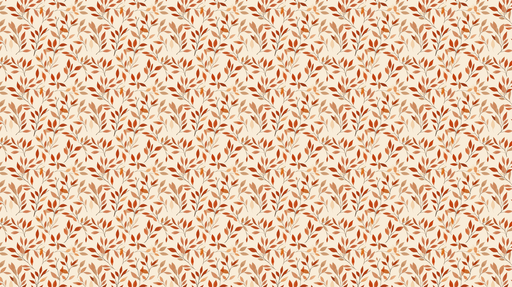 Papier peint feuillage Motif de feuillage aux nuances chaudes sur fond crème