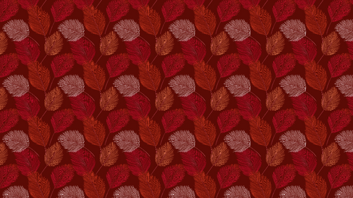 Papier peint feuillage Motif de feuilles dans des tons rouge et auburn