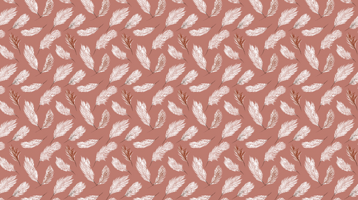 Papier peint feuillage Motif de feuilles délicates sur fond rose saumon