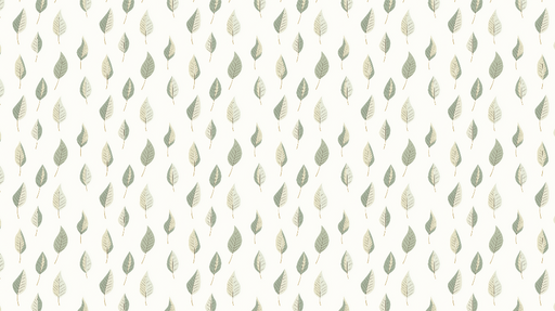 Papier peint feuillage Motif de feuilles vertes sur fond crème