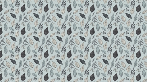 Papier peint feuillage Motifs de feuilles colorées sur fond bleu clair