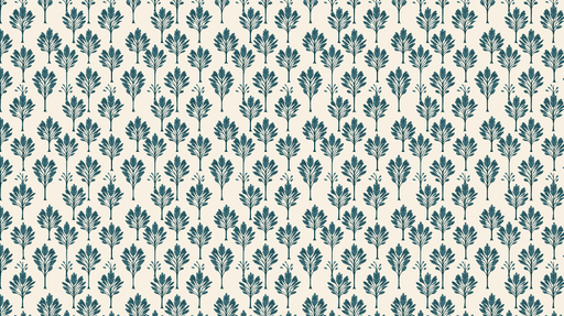 Papier peint feuillage Motifs de feuilles vert foncé sur fond crème