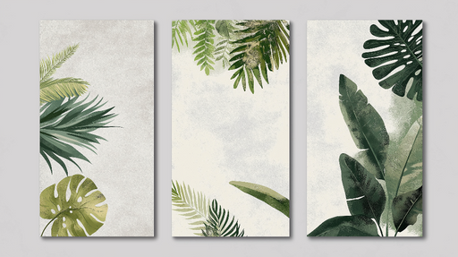 Papier peint feuillage Motifs tropicaux aux nuances de vert