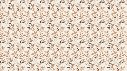 Papier peint feuillage neutre Motifs de feuilles délicates en tons chauds