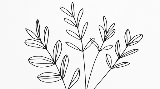 Papier peint feuillage noir et blanc Branches minimalistes