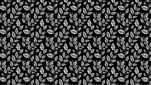 Papier peint feuillage noir et blanc Élégance intemporelle avec motifs de feuilles détaillés