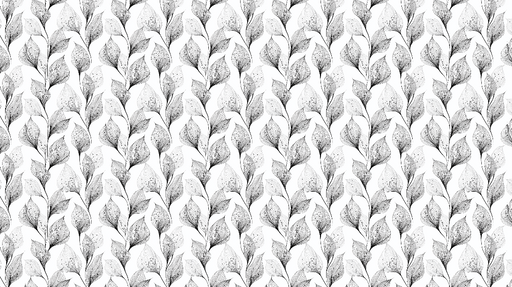 Papier peint feuillage noir et blanc Motif élégant de feuilles délicates