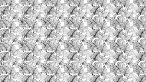 Papier peint feuillage noir et blanc Motifs délicats de feuilles sur fond clair